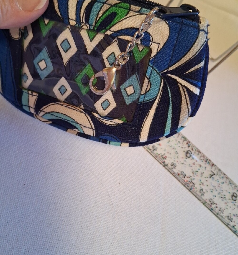 Vera Bradley Navy, Blue & Teal Floral Zip Wristlet - Picture 4 of 4